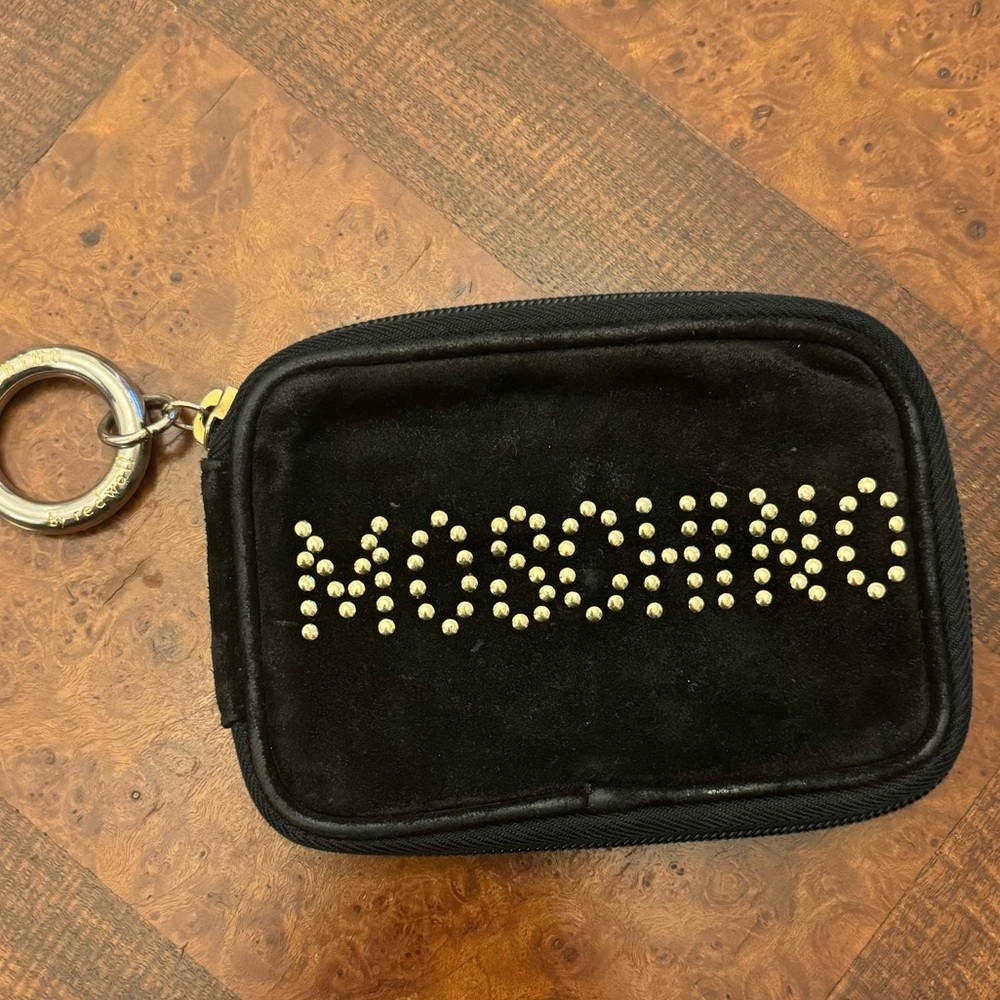 Vintage suede Moschino zip wallet